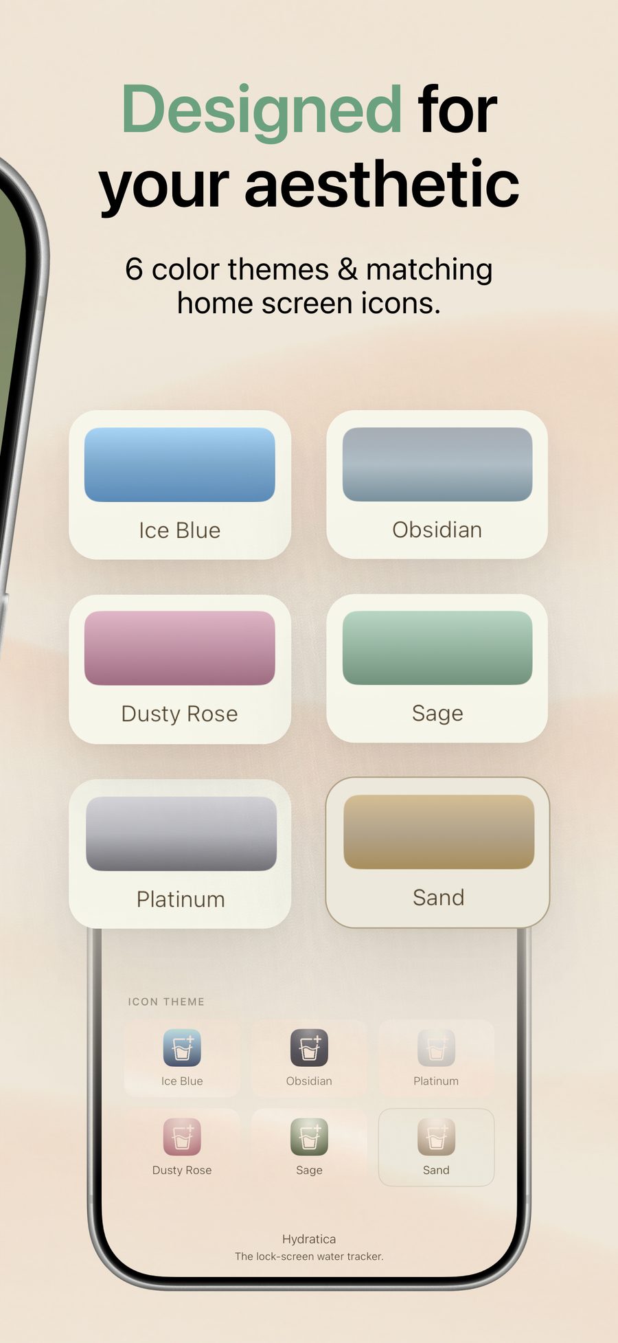 Hydratica six color themes and matching icons